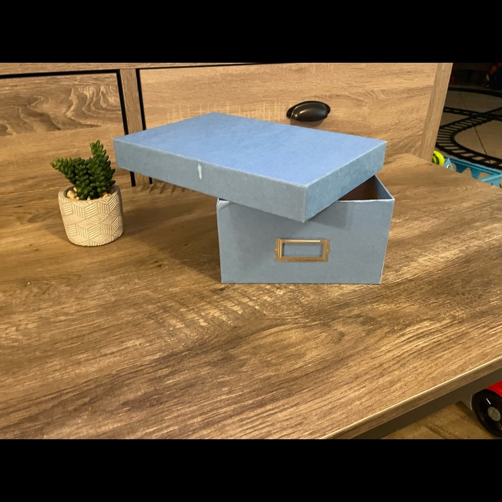 Blue photo storage box